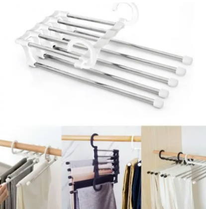 PERCHA ORGANIZADORA 5 EN 1 PARA PANTALONES – ACERO INOXIDABLE